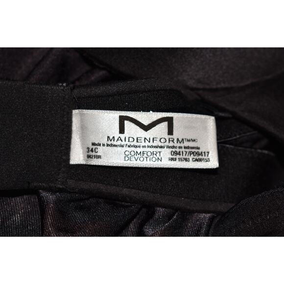 MAIDENFORM NEW $48 Custom Lift Strapless Underwire Bra Black Includes Straps 34C - Picture 3 of 3